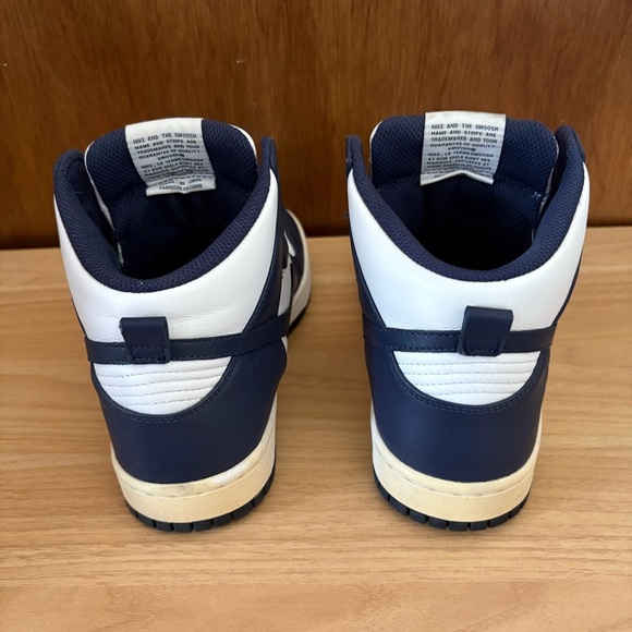 NIKE x SACAI sz 9 Dunk Lux High No Laces White Navy Blue 776446 Nikelab - Picture 5 of 13